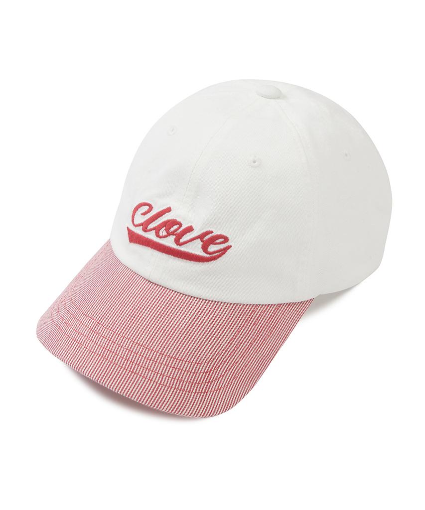 CLOVE [26Sm Clove] Stripe Colorblock Logo Ball Cap (2Color)