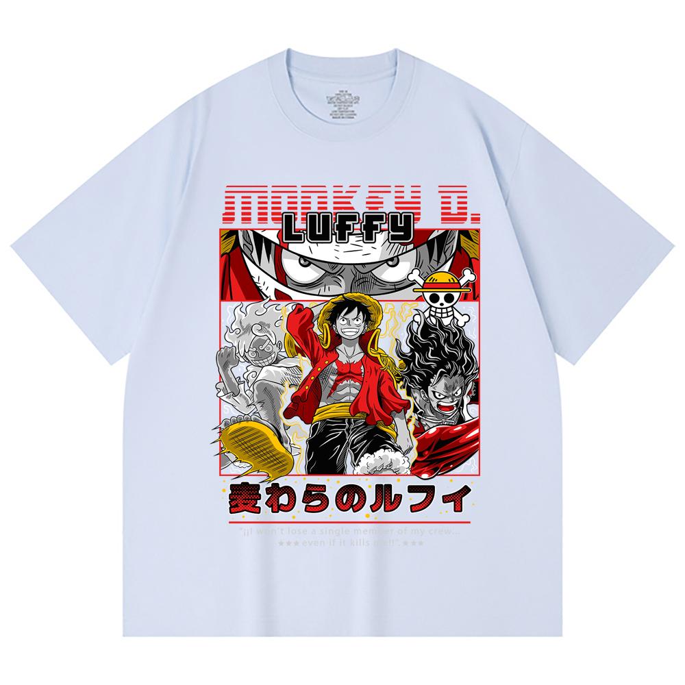 230 Gsm 100% Cotton One Piece V16 Luffy Print Unisex Heavy Cotton T Shirt