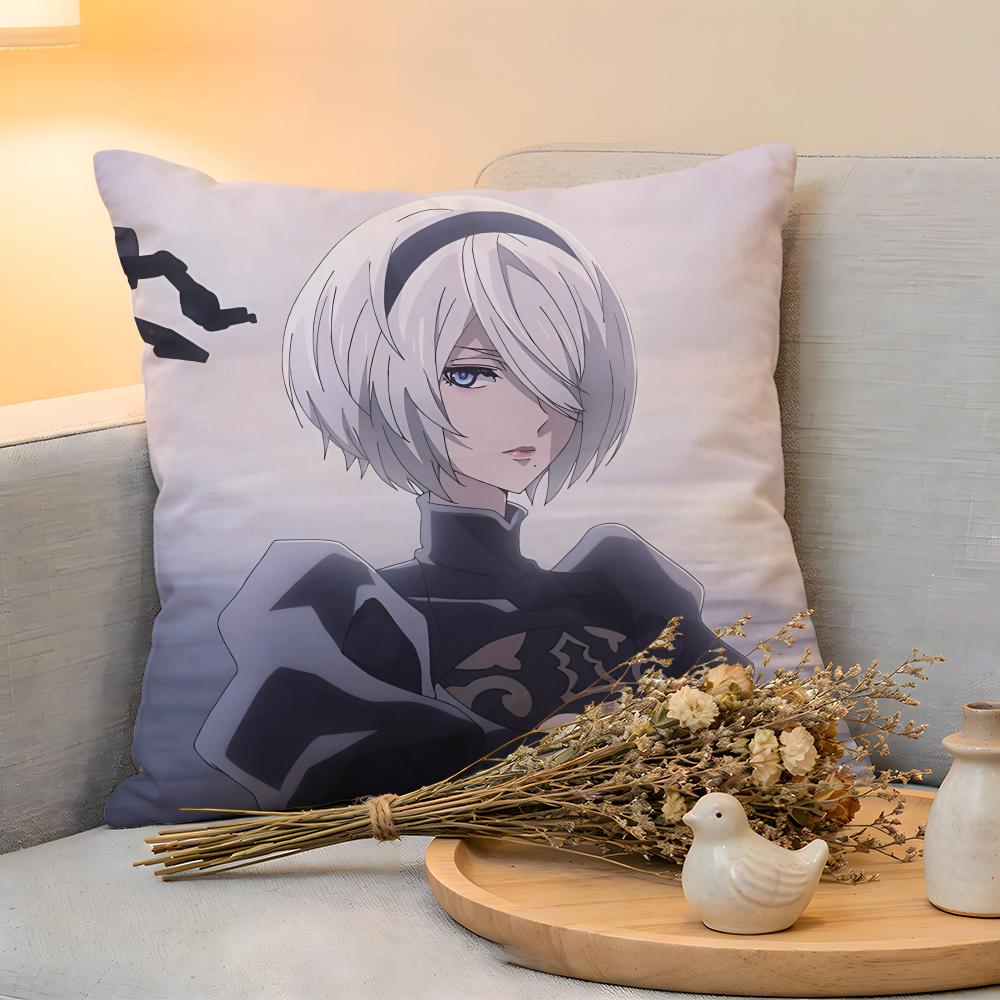 Cushion Cover  Linen  SkinFriendly Soft Decorative Case For Sofa Home Decor Cool Anime NNier Automata Pillow cover