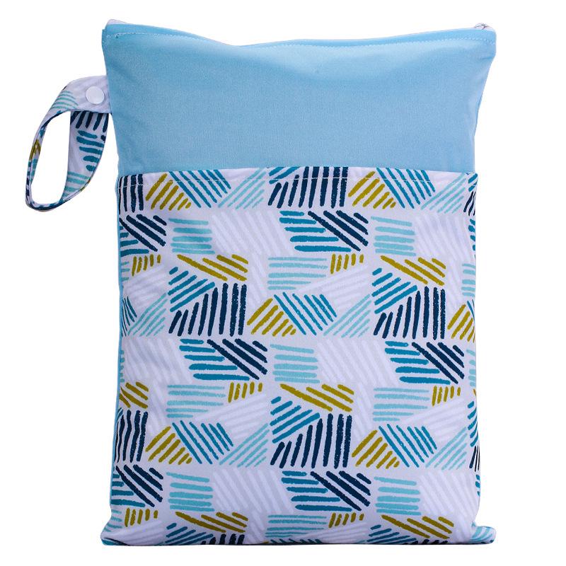 Waterproof Diaper Bag with Dual Pocket & Wet/Dry Separation, 25x35cm