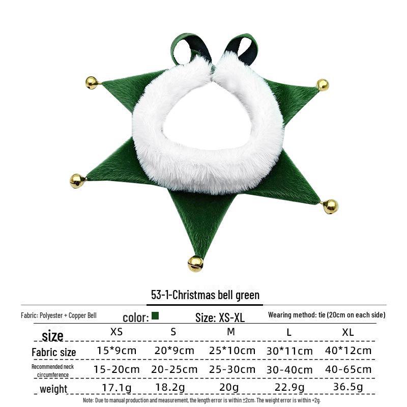 Pet Holiday Dress-Up Scarf with Bow Tie – Christmas & Halloween Dog/Cat Bib Decoration