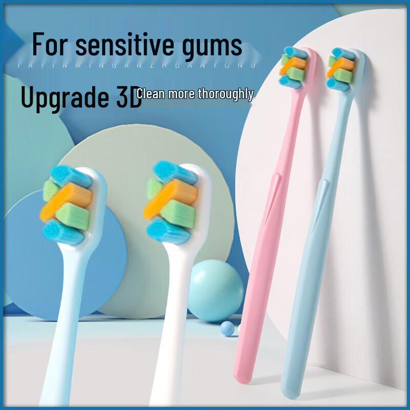 Little Ox Adventure 3D Soft Bristle Sensitive Gum Toothbrush 4-Pack