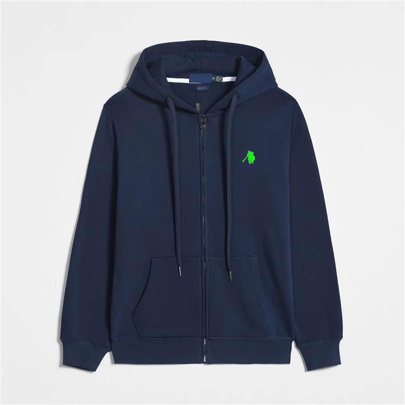 Men's Embroidered Lightweight Cotton Hoodie - Loose Fit, Plus Size, Hooded Cardigan for Spring and Autumn