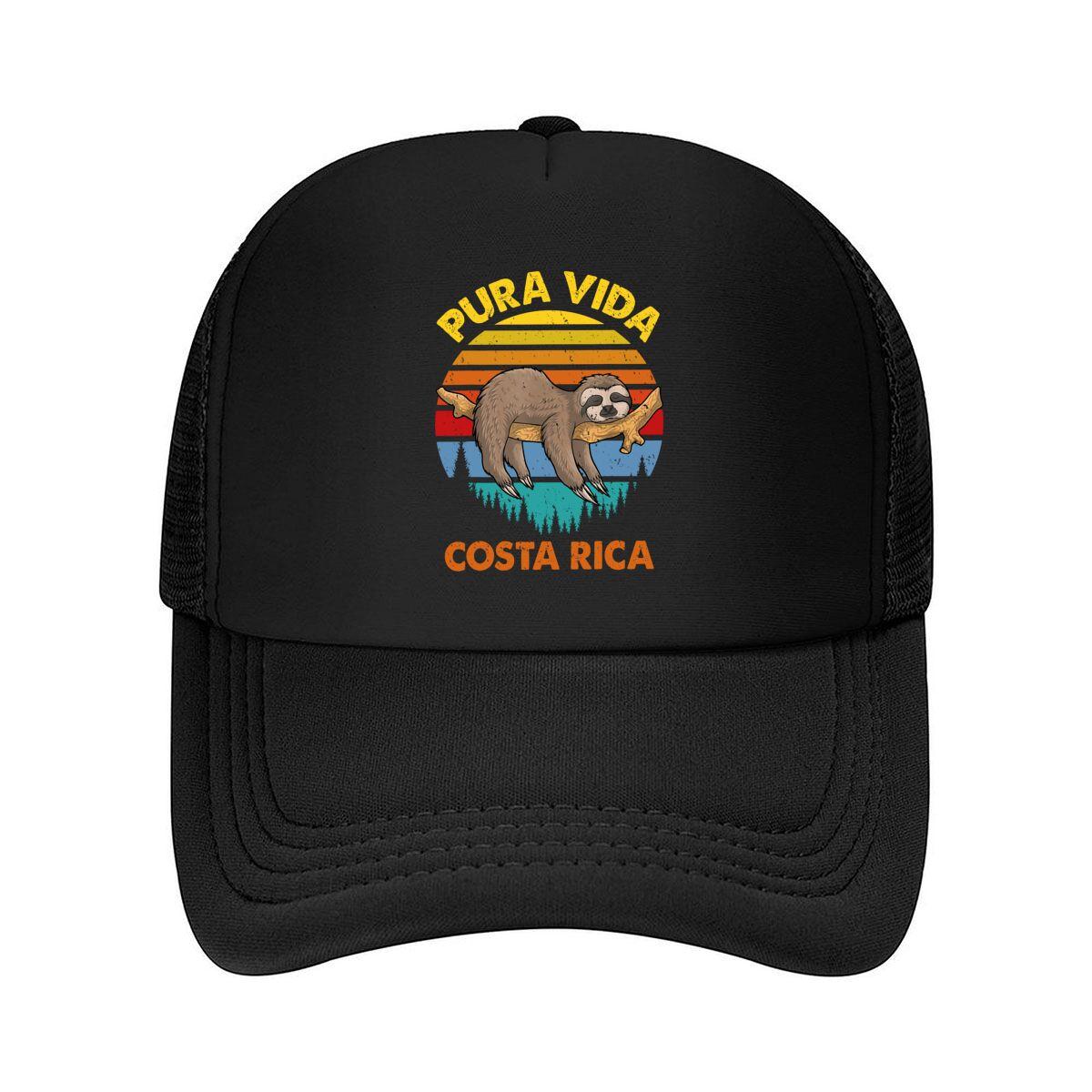 

Pura Vida Sloth Travel - Inspired, Costa Rica Art Design Mesh Baseball Cap One Size