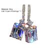 1 Pair Earrings Fine Workmanship Decoration Alloy Women Square Shape Earrings for Daily Life