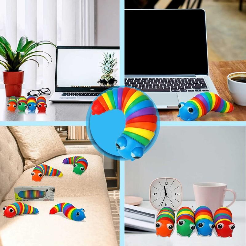 Toys Decompression Children's Adults Wriggling slug Caterpillar Fidget slug 3D Fun Vent toy  Jewelry Accessory