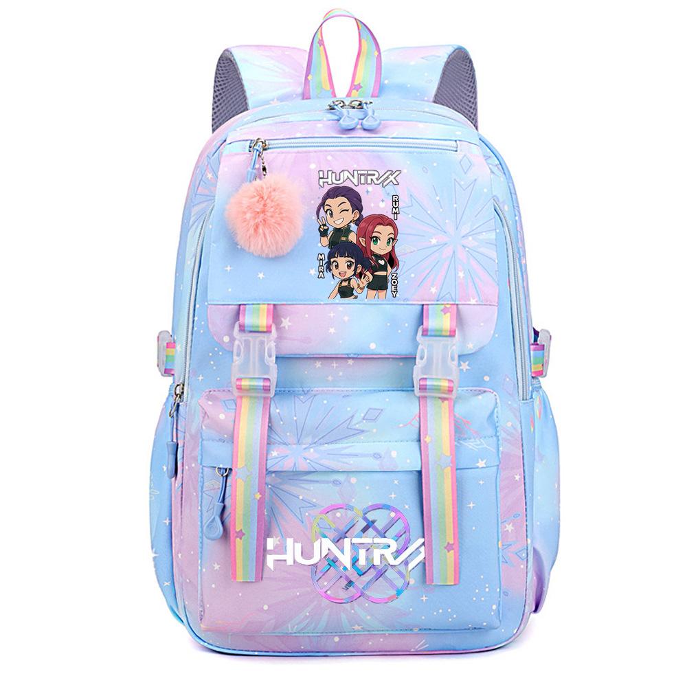 Niedlicher Anime K-Pop Dämonenjäger Aufdruck Große Kapazität Wasserdichter Rucksack Teenger Schüler Mädchen Junge Schultasche Büchertasche Damen Reisetasche Rucksack