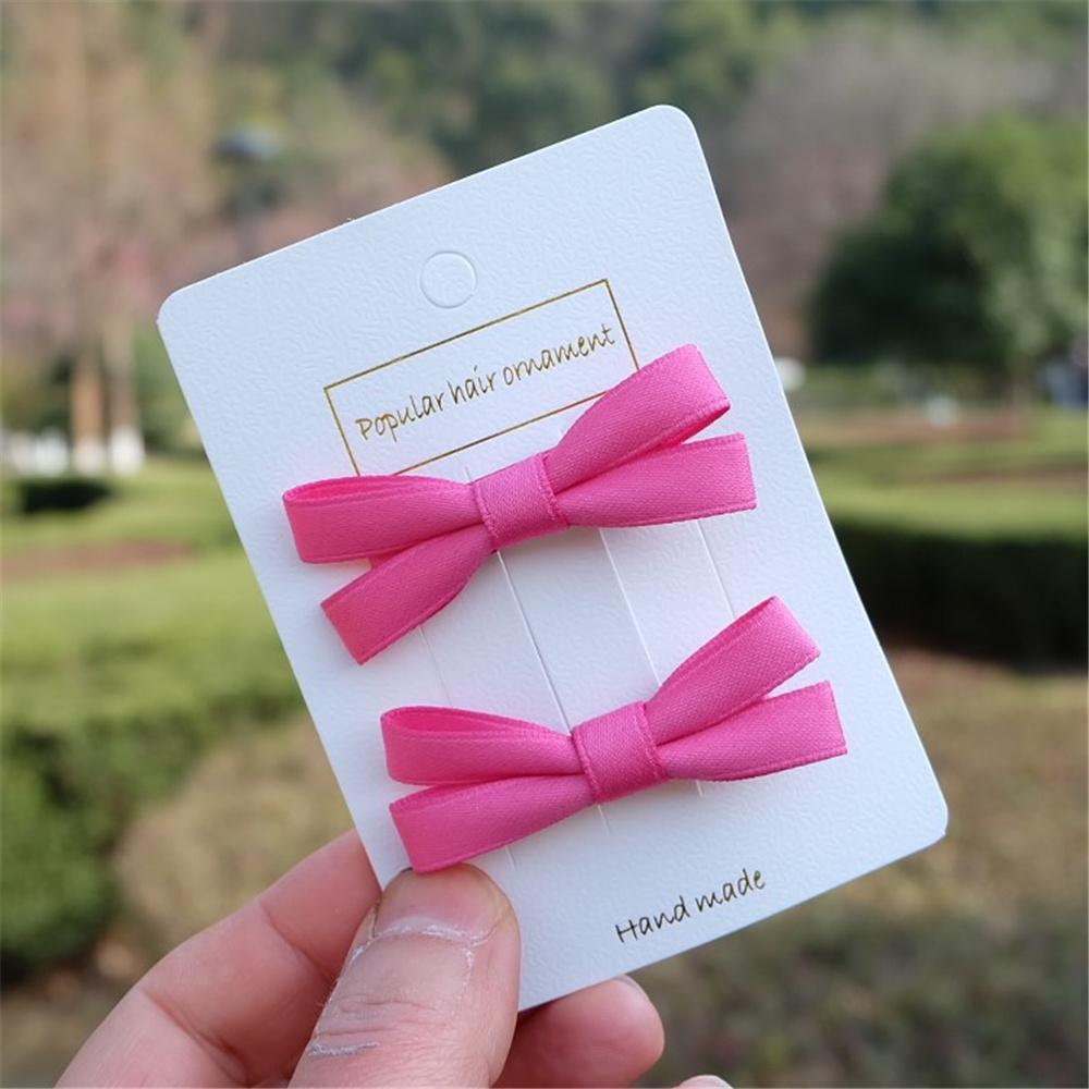 2Pcs/Set Hair Bow Clips For Girls Baby Kawii Barrettes Cute Haar Accessoires Kids Colored Ribbon Hairpins Children Hairgrip Hot