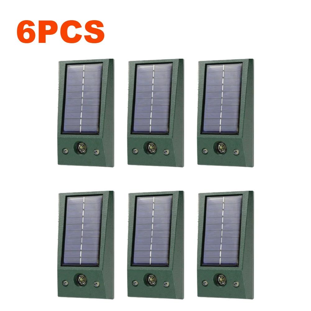 6-1 ADET Güneş Enerjili Ultrasonik Hayvan Kovucu Çok Fonksiyonlu Su Geçirmez Ultrasonik Kuş Korkutucular Caydırıcı Sıçan Köpek Tilki Haşere