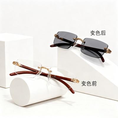 New Frameless Color-changing Glasses for Women, with a High-end Look, Suitable for Everyday Wear, Blue Light Blocking, and Available with