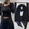 Retro Sweet Polka Dots Print Chiffon Scarf Women'S  All-Match Belt Scarf