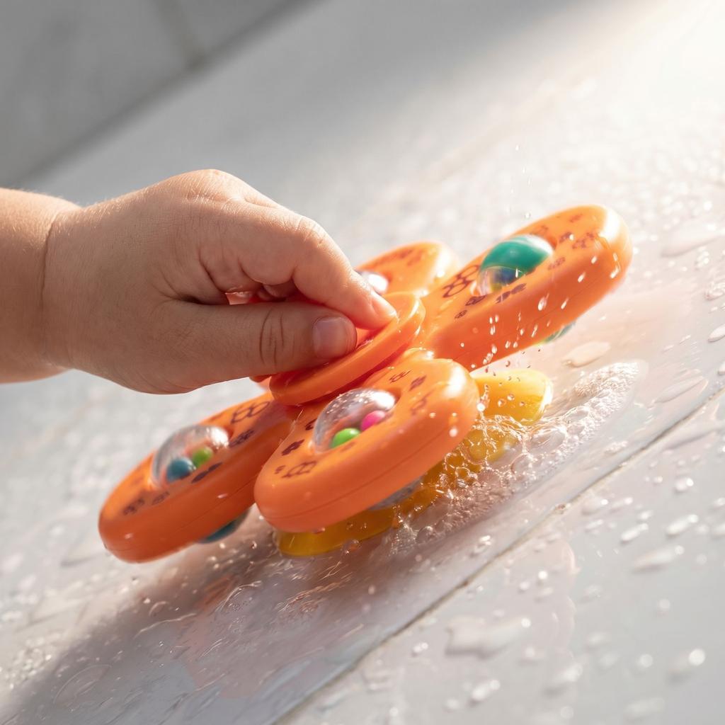 This 3PC Suction Cup Rotating Toy Set, Bath Toy, And Sensory Toy Is A Perfect Choice For Gifts And Airplane Travel.