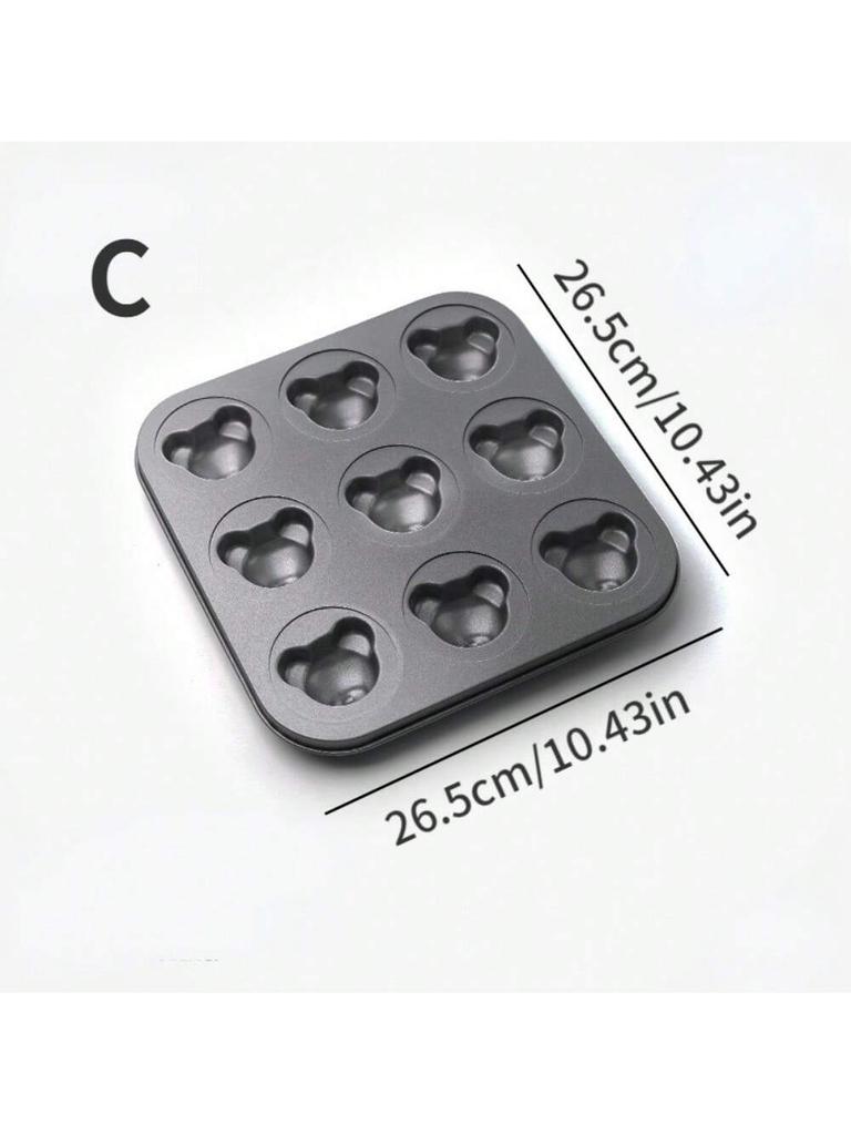 1PCS Bear Baking Mold 4 Cavities Cartoon Baking Tray Non-stick Carbon Steel Tray DIY Decorative Cookies Baking Kitchen Tools