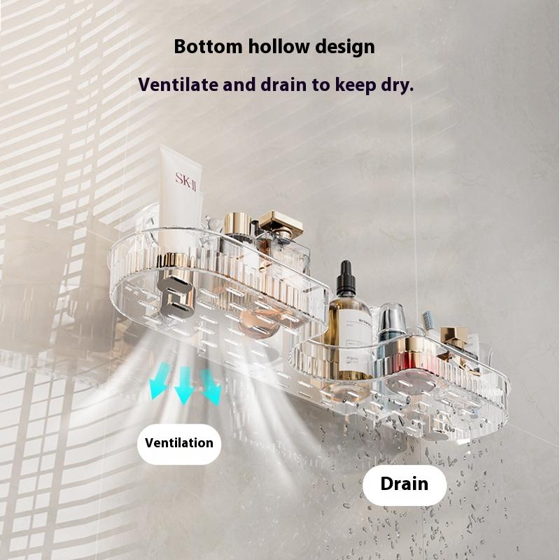 Portaoggetti per Lavandino con Ventosa Portasapone a Distribuzione Automatica Bagno Lavandino Senza Foratura