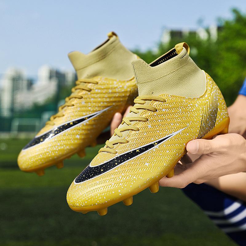 New children's football shoes men's broken nails ag long and short nails TF female students flat-bottomed artificial flat high-top sneakers