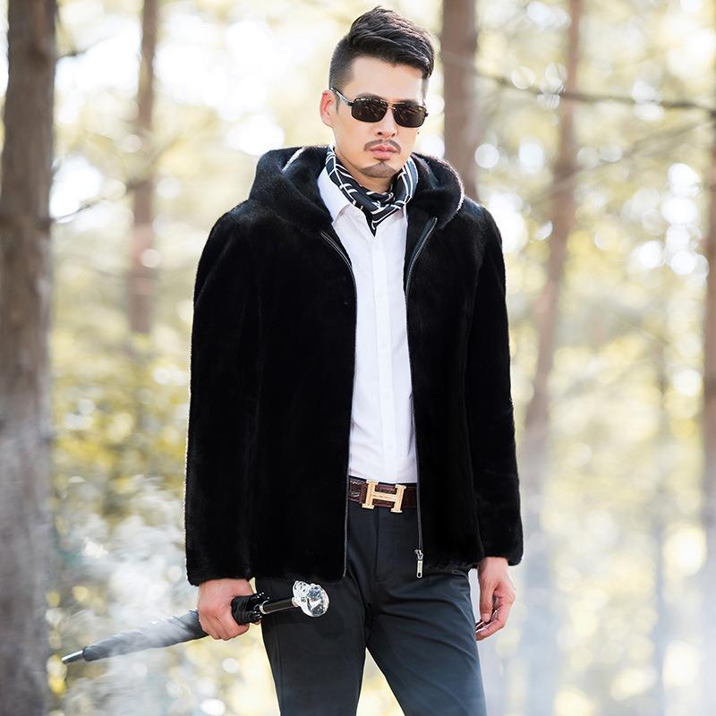 Men's top imitation mink hair imitation fur jacket thickened large size imitation fur velvet autumn and winter wear