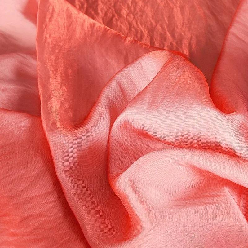 100x150cm Acetate Satin Fabric Pleated Texture Lightweight Breathable Shirt Dress Apparel for Diy Sewing Rayon Material
