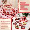 25/50 Heart-Shaped Aluminum Foil Cake Cups with Lids,Heat Resistant Baking Cups,Pudding Cupcake Cup,Perfect for Valentine's Day