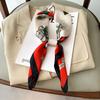 2024 New Print Silk Square Scarf Women Spring Neck Tie Shawl Wraps Female 70cm Hair Hand Wrist Headkercheif Hijab Bandana