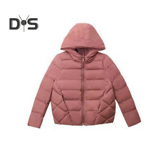 Women Winter Hooded Jacket Solid Color Long Sleeve Loose Thick Warm Down Cotton Short Coat for Cold Weather All Match Streetwear Outwear