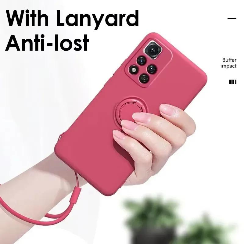 Liquid Silicone Magnetic Ring Holder Kickstand Phone Case for XiaoMi Redmi 13C 4G Note 12 13 14 Pro Plus 5G Soft Cover