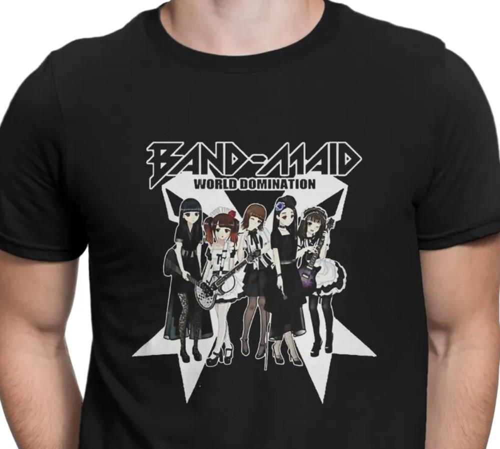 

Band Maid World Domination T-Shirt Women S Rock Band Short Sleeve Tee S-5Xl Unisex T-Shirt XL