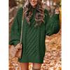 Women's Sweater Dress, Women's Long Sleeve Crew Neck Textured Knitted Dresss