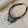 Zircon Rivets Gradually Change Butterfly Necklace Women's New Personality Design Sense Summer Temperament Sweet Cool Hot Girl Wind Collarbone Chain