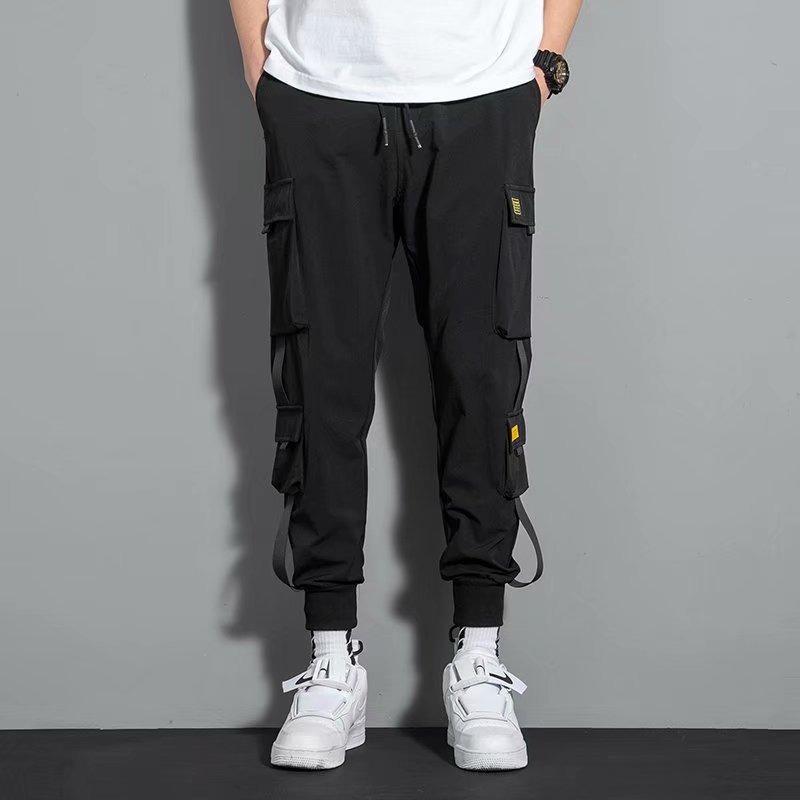 Dünne Mehrfach-Taschen Latzhose Herren gebundene Füße Harlan Neun-Punkte-Hose