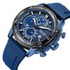 Multifunktions-Chronograph Drei-Augen-Silikonarmband Leuchtendes Kalender-Herrenuhr 2211