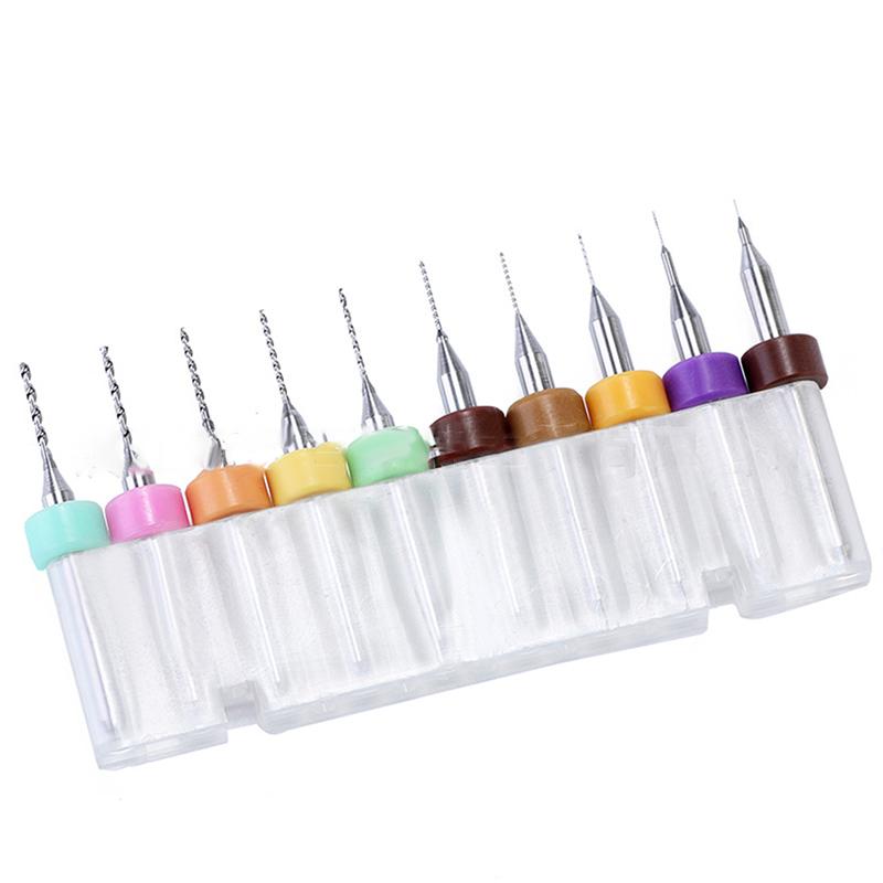 10 Stück Hartmetall-Mikrobohrer für Leiterplatten, Hartmetall, 0,3–1,2 mm