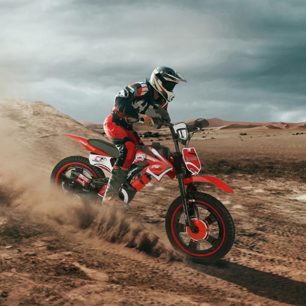 Kids Bike, 12in Boys Motorbike Styling Bikes Children With Stabilisers Pedal Cool Motorcycle Bicycles