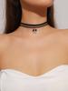 Vintage Black Lace Rose Necklace Bracelet Ring Set Women's Dinner Party, Dark Wind Neck Chain Bracelet
