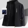 Plus Size Men's Outdoor Jacket - Thickened Velvet Lining, Solid Color, Autumn/Winter Casual Fleece