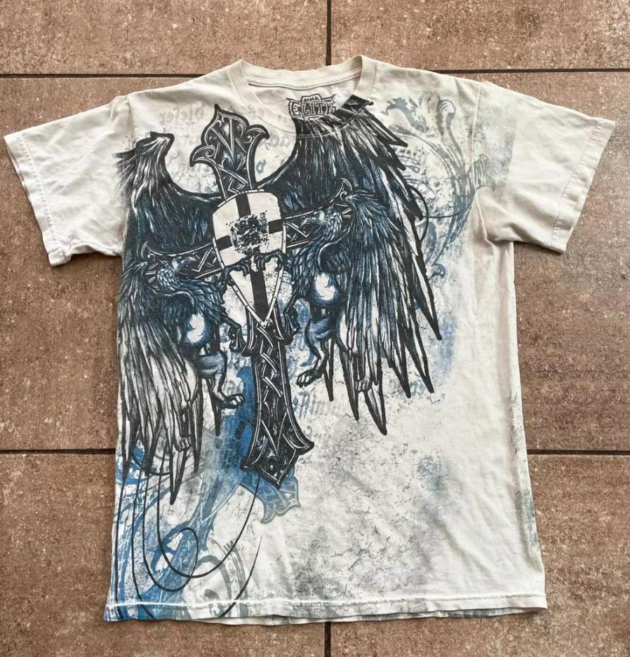 Retro Y2K Harajuku Winged Oversized T-Shirt - Unisex Gothic Hip Hop Streetwear Top