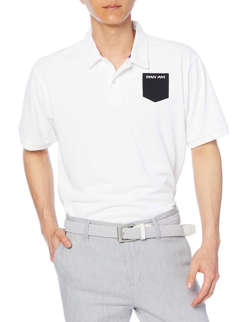 Mizuno PANAM Basic Golf Size L Polo UV Protection 15 or Shirt, Men's White, (52JA1040), Collar, Moisture-Wicking, Quick-Drying, (UPF Higher)