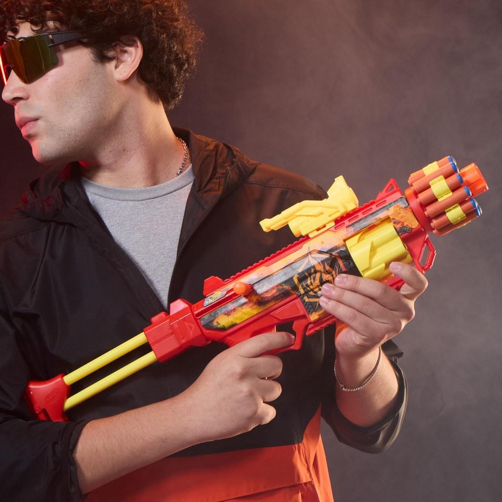 Hasbro Nerf Loadout Flare Fusion Blaster 3 Attachments 18 N-Strike N1 Darts Kids Toy Gift Ages 8+