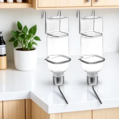 2Pcs 180Ml Leak-Proof Hanging Pet Water Fountain for Rabbits Hamsters Chinchillas Safe Bpa-Free Drinking Bottle Easy Clean