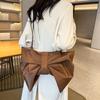 Elegant Large Capacity Bowknot Tote Fashion Zipper Handbag Pleated Bow Crossbody Bags  Travel