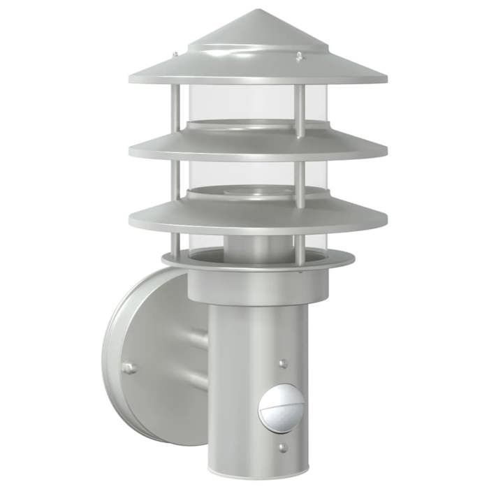 VidaXL Outdoor Wall Light and Sensor Silver Stainless Steel, Outdoor Wall Lighting, Garden Wall Lamp, 4006230
