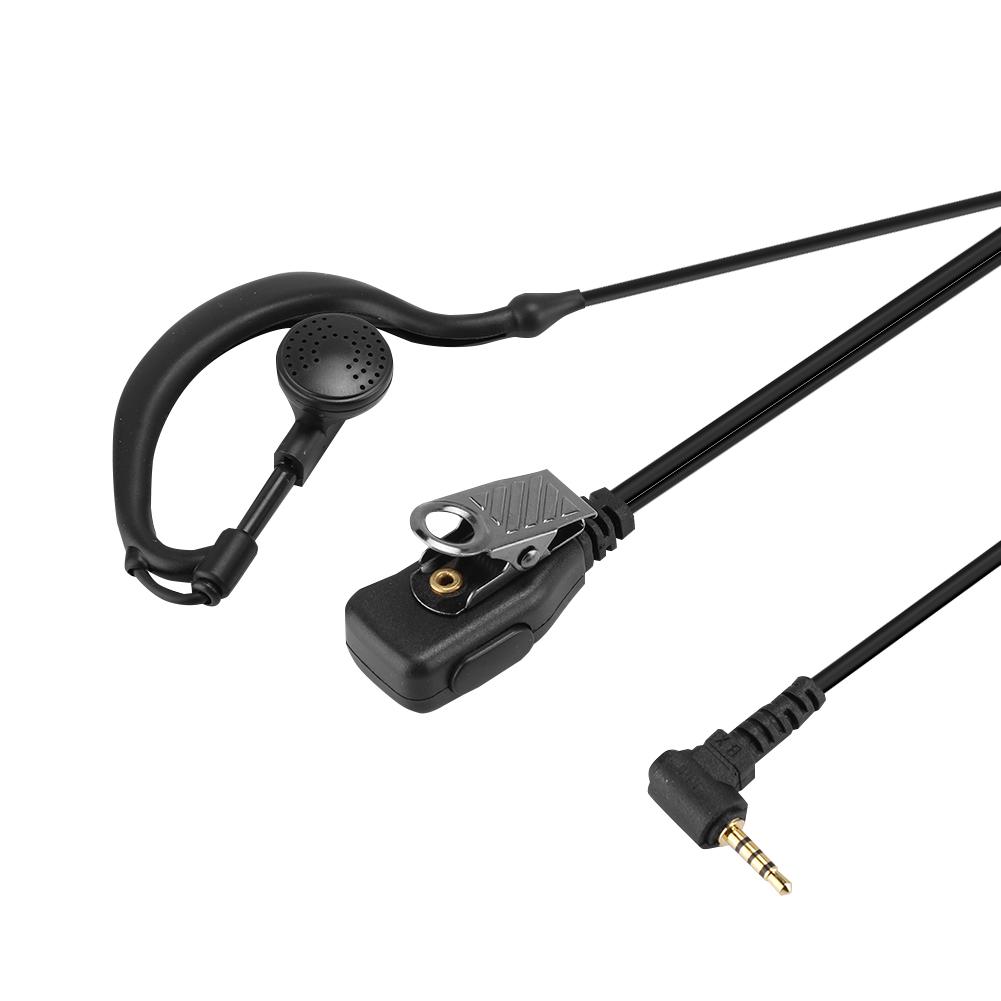 2PCS ABS 3.5mm Plug ABS Single Listening Earphone Ear Hanging Headset for Radio Walkie Talkie
