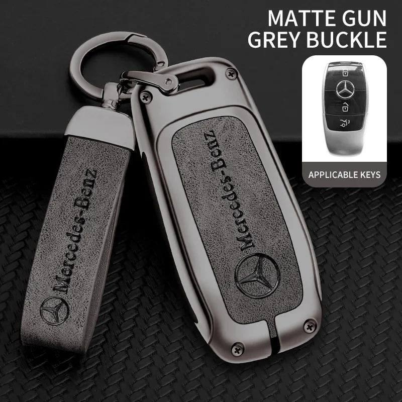 

Zinc Alloy Leather Car Remote Key Case Cover For Mercedes Benz A C E S G Class GLC CLE CLA GLB GLS W177 W205 W213 W222 X167 AMG