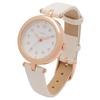 Fieldwork Women's Analog Watch with Leather Strap, Simple Design, Lightweight, Flat Crown, Pimar White, JN036-1