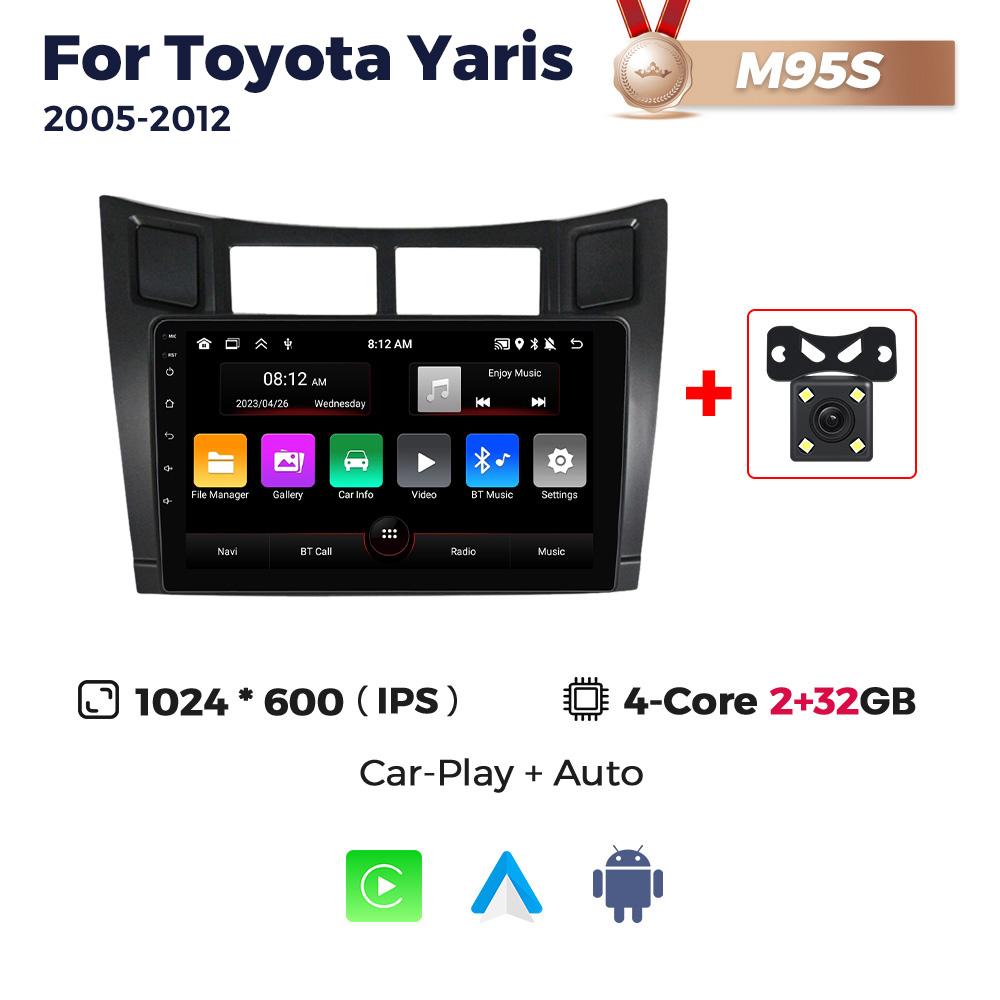 Navifly 8-Core 8+256G Android 13 Car Radio Multimedia Player For Toyota Yaris 2005-2012 GPS Carplay Auto Stereo 2Din Head Unit