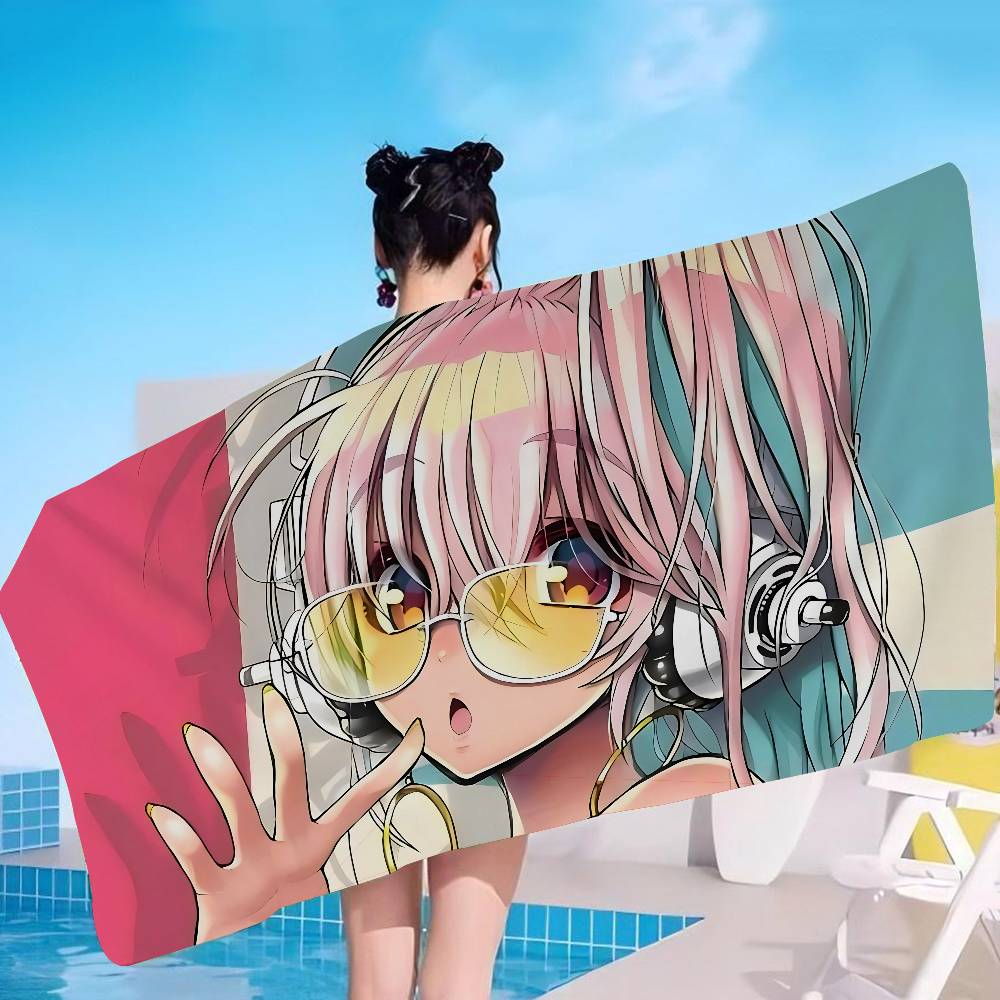 Virtual Idol Super S-Sonico Beach Towel Colorful Bath Towels For Girl Microfiber Quick Dry Sand Free Beach Yoga Gym Pool