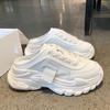 Hausschuhe Damen Neu Lässige Plateau Faulenzer Schuhe Damen Oberbekleidung Modetrend Klobige Sneaker Einfarbig Schnürschuhe Damenschuhe