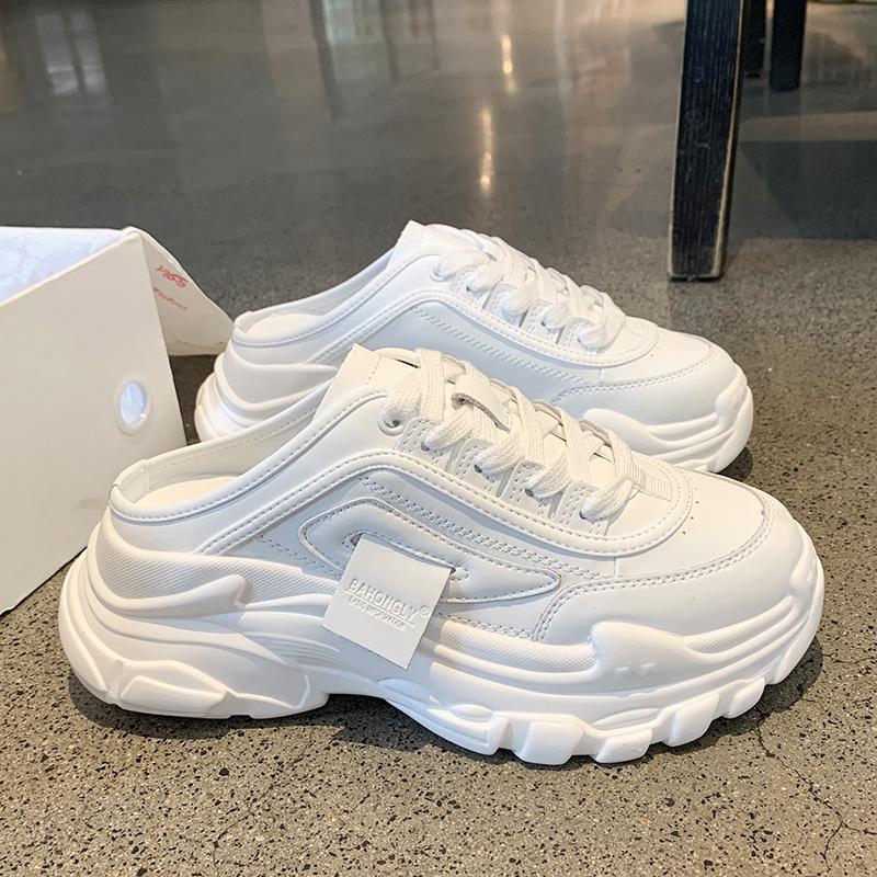 Тапочки женские новые повседневные туфли на платформе ленивые женские верхние туфли — фото 4