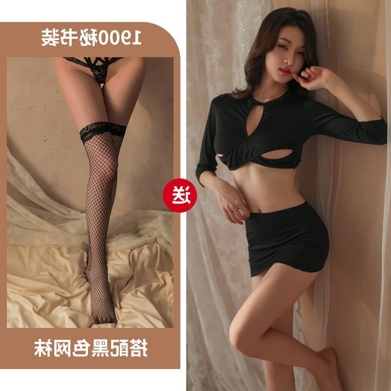 Sexy Uniform Seduction Secretary Hip Skirt Suit New Sexy Tight Women's Lingerie Cosplay Cross-leakage