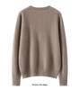 Women's Round Neck Cashmere Cardigan – Soft & Simple, Solid Color, Loose Fit, Fashionable Knit Sweater for Autumn/Winter.