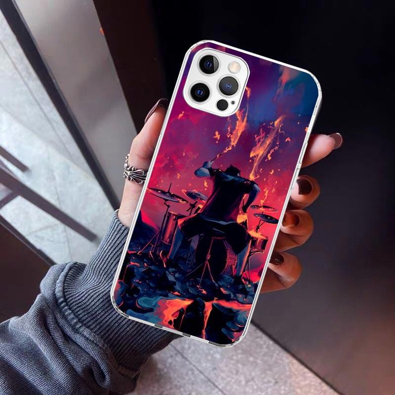 

Musical Instrument Drum Rock Phone Case For iPhone 17 Air 11 13 Mini 14 15 Plus 16 12 Pro Max 16E SE 7 8 Pattern Soft TPU Back C iPhone 17 Pro